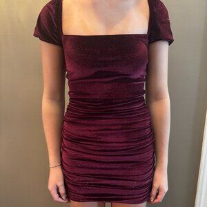 Lucy In The Sky Emaline Glitter Velvet Bodycon Dress size XS